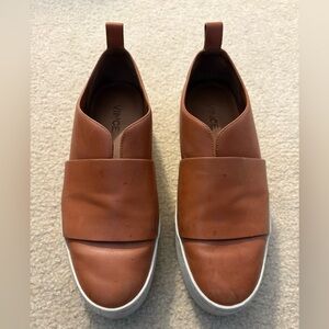 Vince Women’s Tan Leather Slip-On Sneakers
